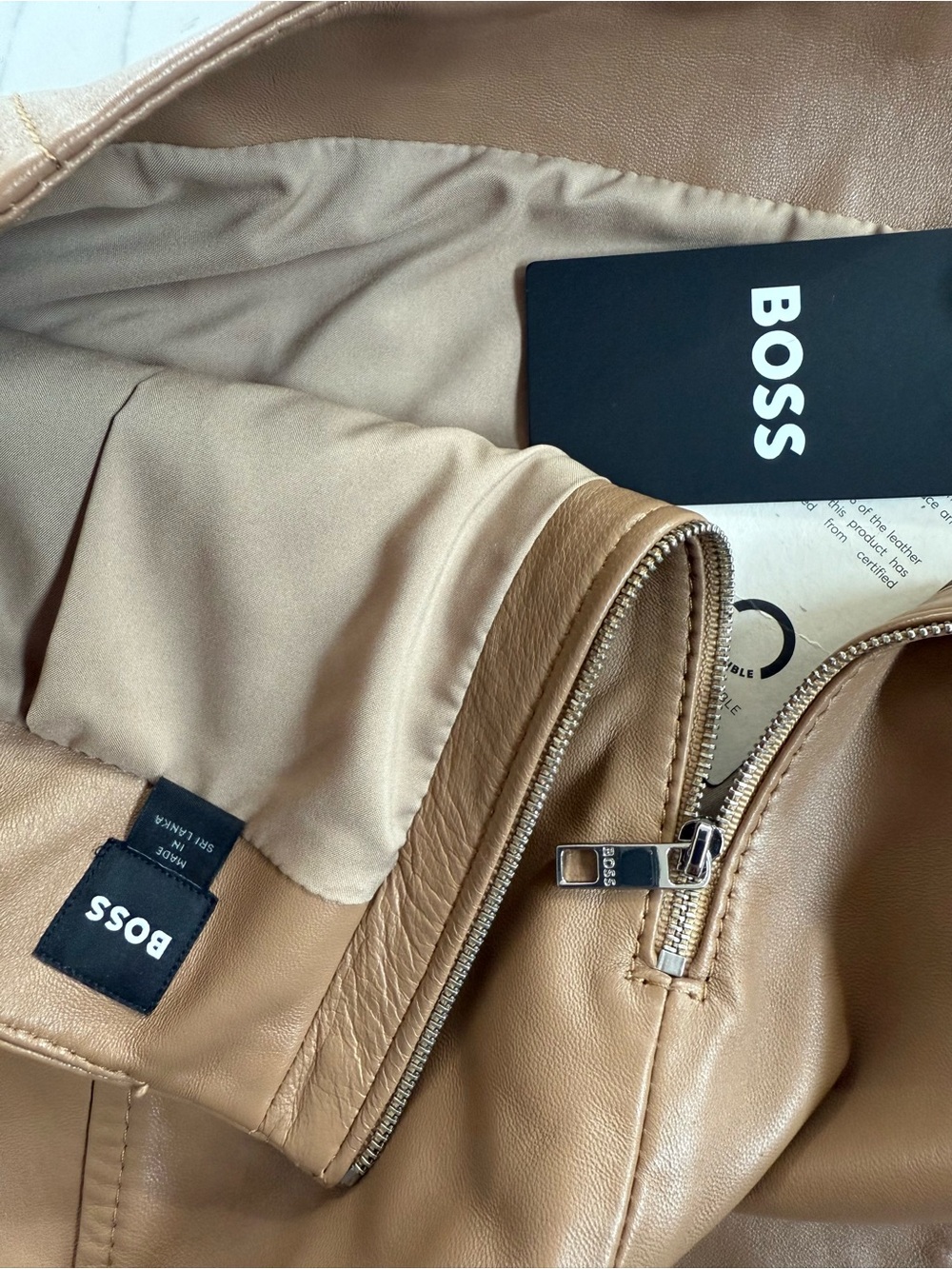 New BOSS Seleni Leather Pencil Skirt - Picture 8 of 16